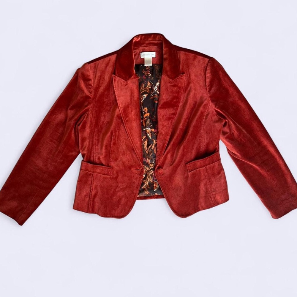 Worthington Burnt Red/ Orange Velvet Jacket